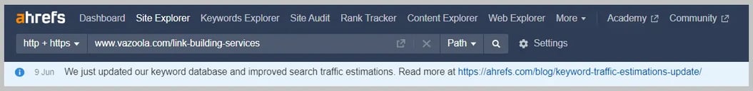 AHREFS KEyword Update SCreenshot