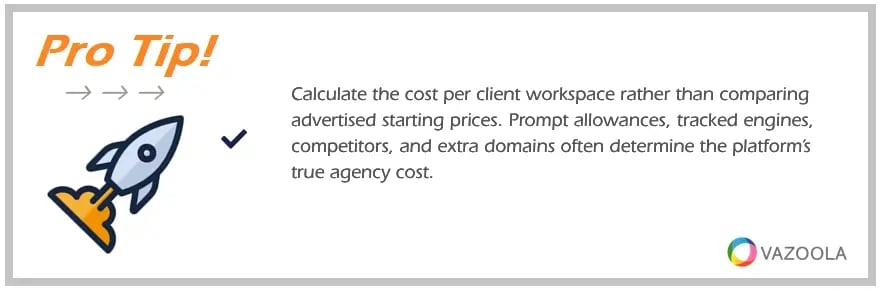 PRO TIP Calculate the cost per client workspace rather than comparing advertised starting prices
