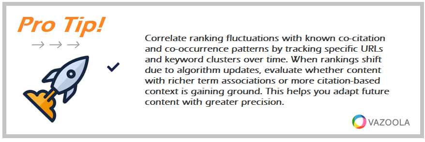 PRO TIP Correlate ranking fluctuations with known co-citation and co-occurrence patterns