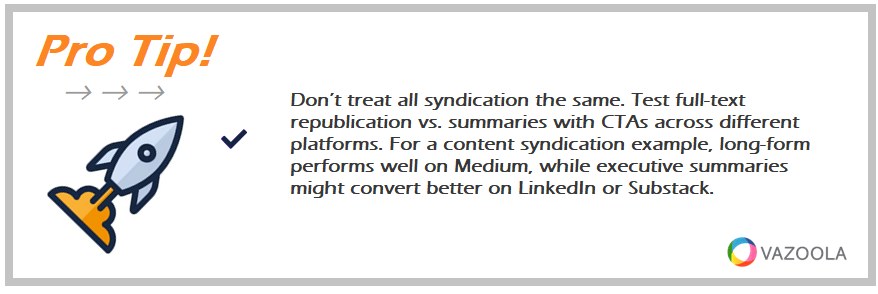 PRO TIP Dont treat all syndication the same