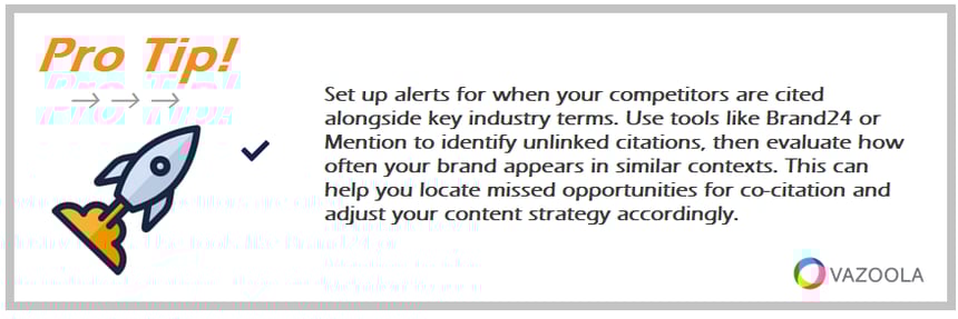 PRO TIP Set up alerts for when your competitors are cited alongside key industry terms