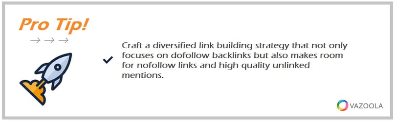 Pro Tip diverse backlink profile no follow